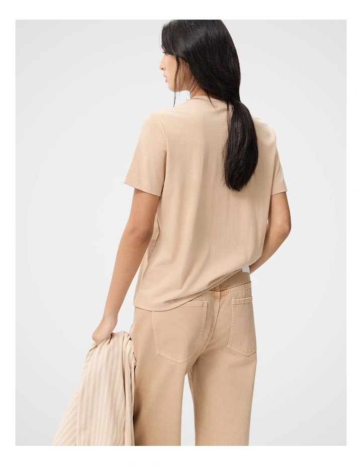 The Classic Crew Tee in Beige image 2