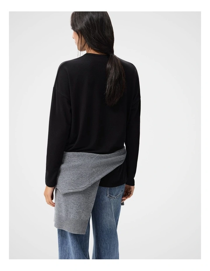 Australian Cotton Long Sleeve Tee in Black image 2