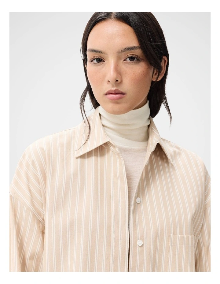 Merino High Neck Top in White image 3