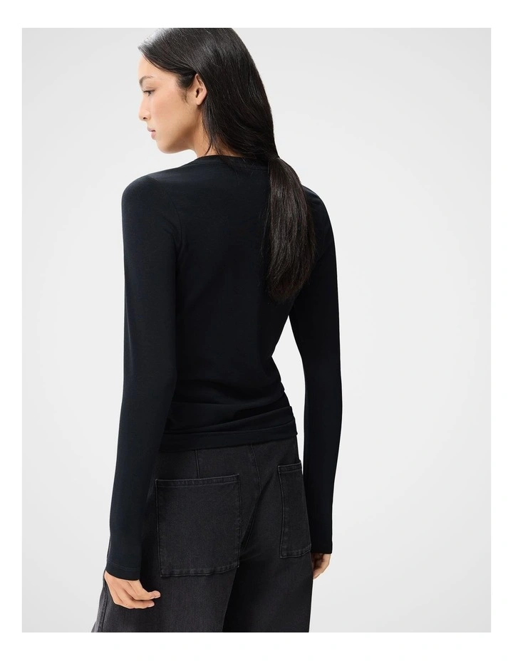Cosy Long Sleeve Tee in Black image 2