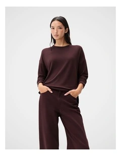 Cosy Long Sleeve Tee in Brown