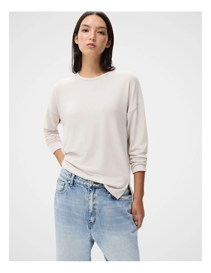 Cosy Long Sleeve Tee in Grey image 1