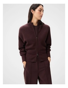 Knitted Milano Bomber Jacket in Brown