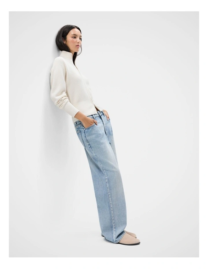 Knitted Milano Bomber Jacket in WHite image 4