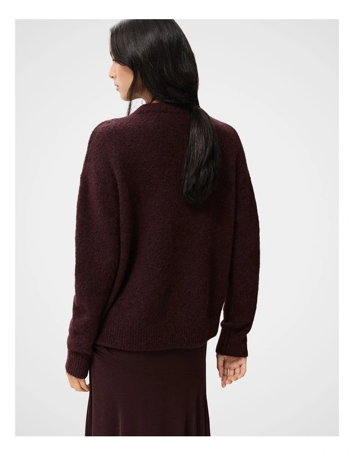 Lofty Crew Neck Knit Sweater in Brown image 2