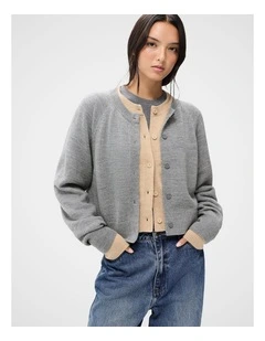 Merino Wool Cardigan in Grey