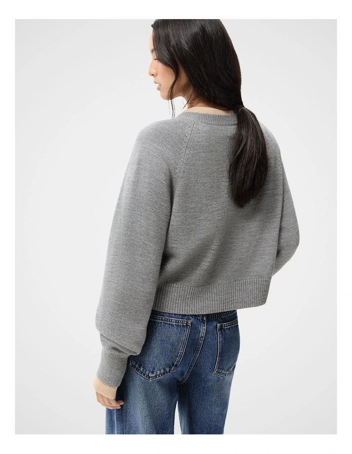 Merino Wool Cardigan in Grey image 2