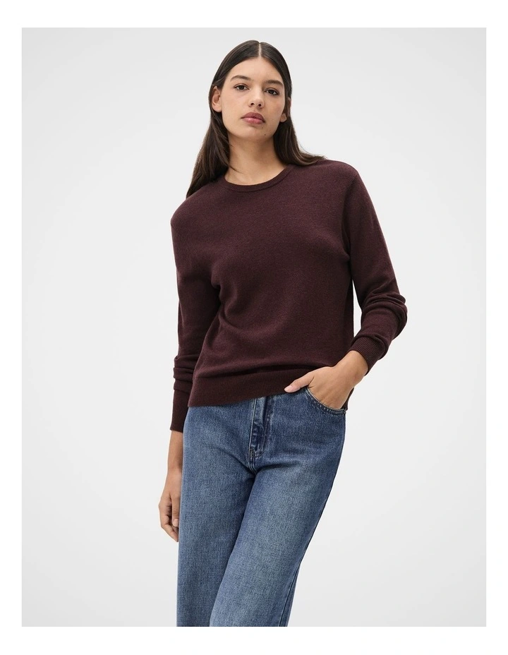 Wool Cashmere Knit Jumper in Brown image 1