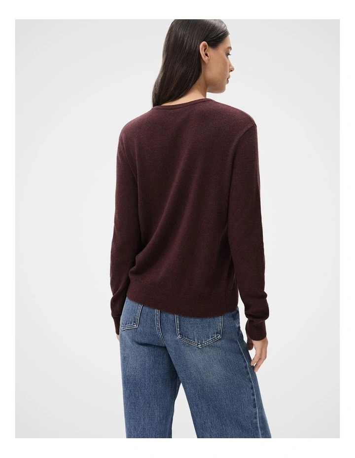 Wool Cashmere Knit Jumper in Brown image 2