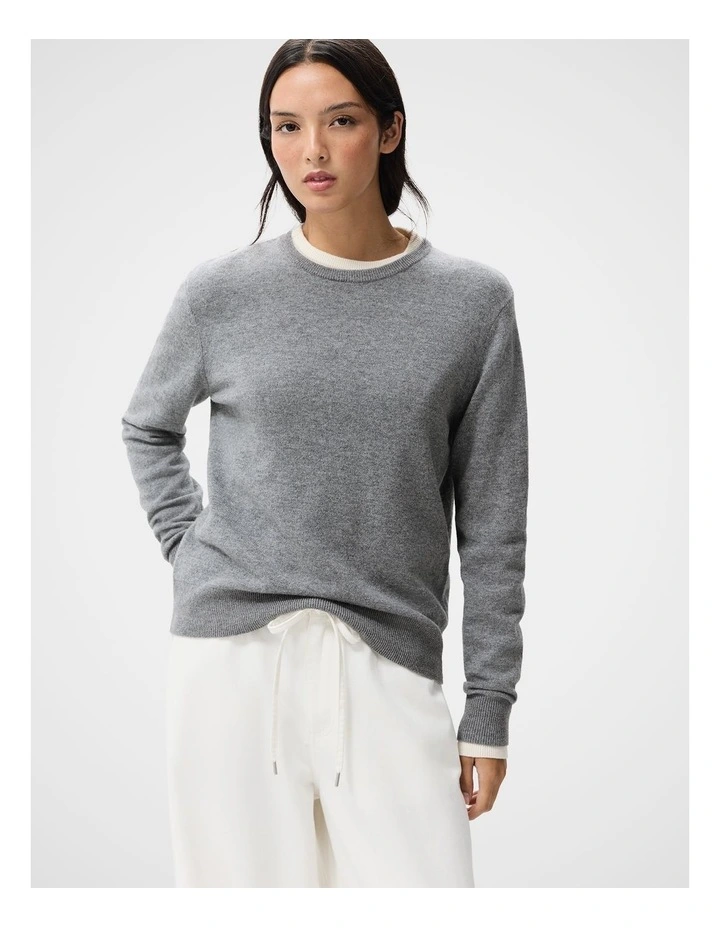 Wool Cashmere Knit Jumper in Grey image 1