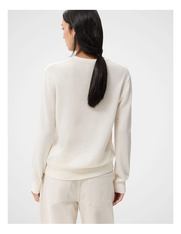 Wool Cashmere Knit Jumper in Cream image 2