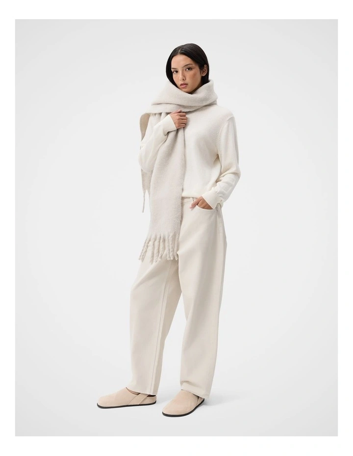 Wool Cashmere Knit Jumper in Cream image 4