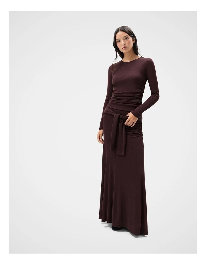 Ruched Mesh Maxi Skirt image 1