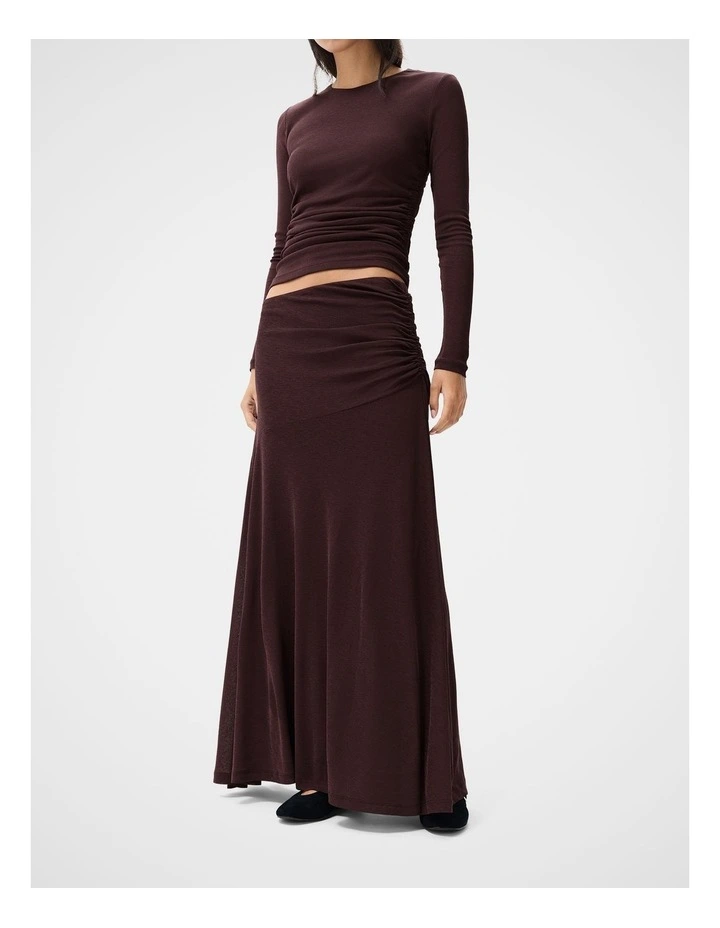 Ruched Mesh Maxi Skirt image 3
