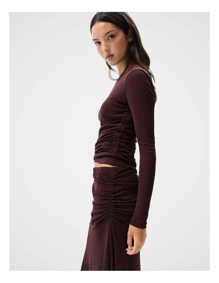 Ruched Mesh Maxi Skirt image 4