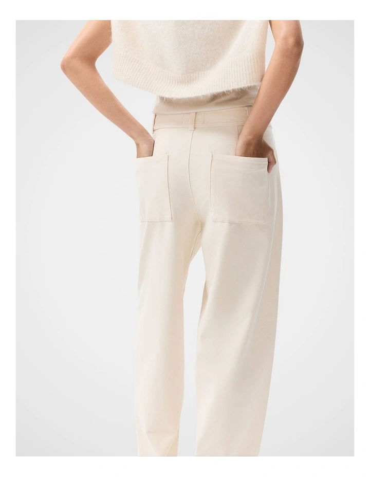 Urban Barrel Leg Pant in Cream image 3