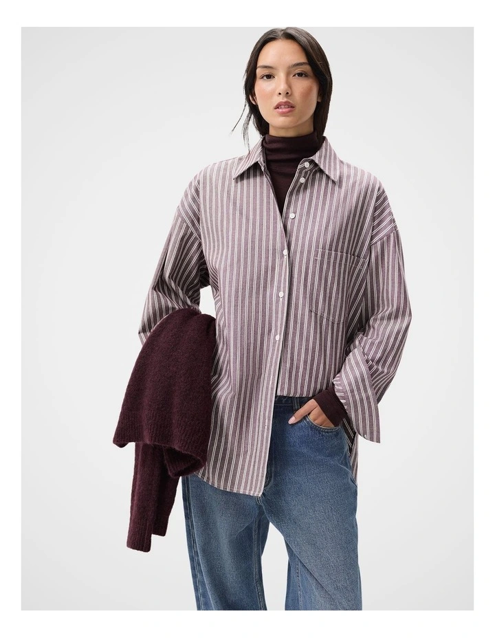 Oversized Oxford Shirt in Purple image 1