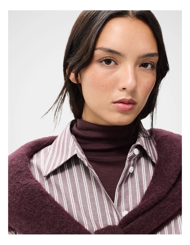 Oversized Oxford Shirt in Purple image 3