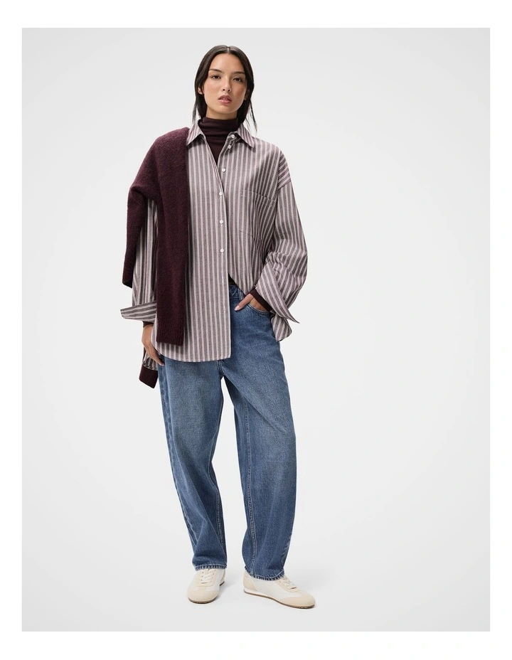 Oversized Oxford Shirt in Purple image 4