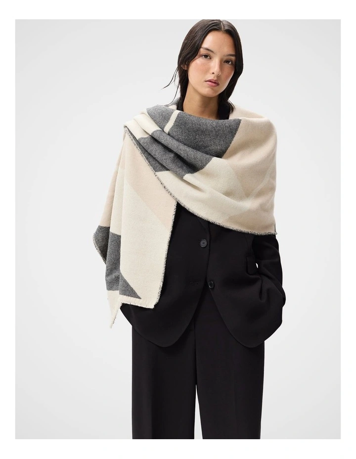 Diagonal Stripe Scarf in Brown image 3