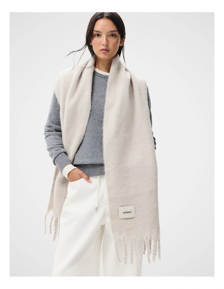 Classic Solid Scarf in White image 4