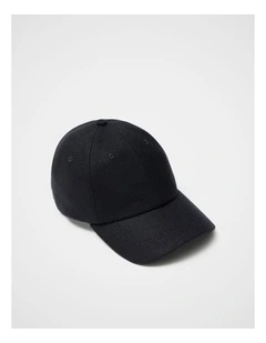 Felt Baseball Cap in Black