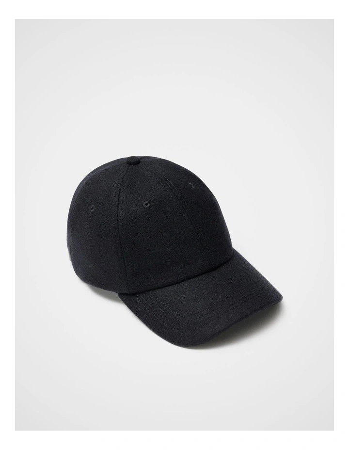 Felt Baseball Cap in Black image 1