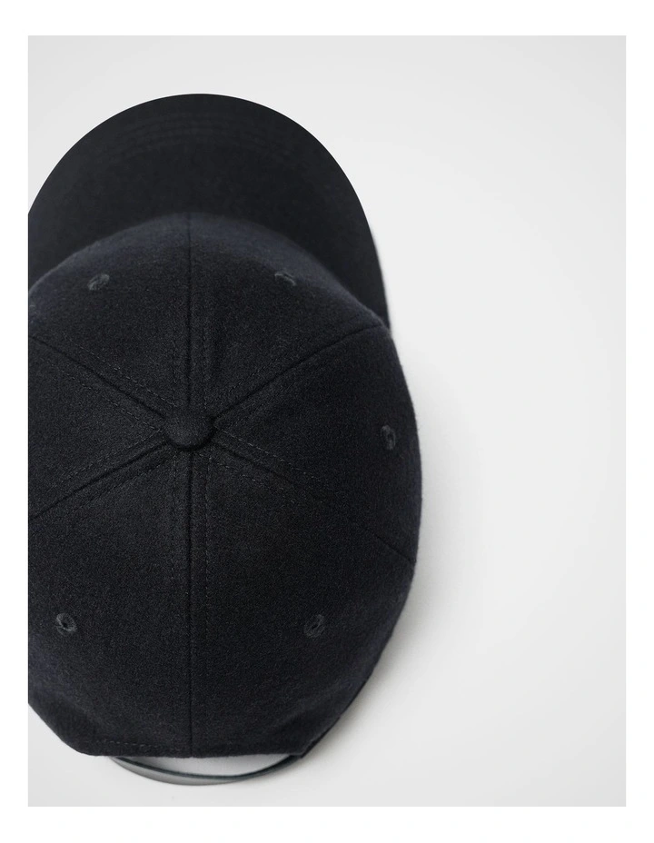Felt Baseball Cap in Black image 2
