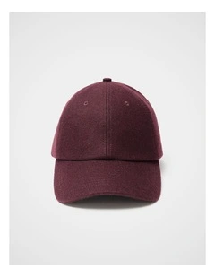 Felt Baseball Cap in Red
