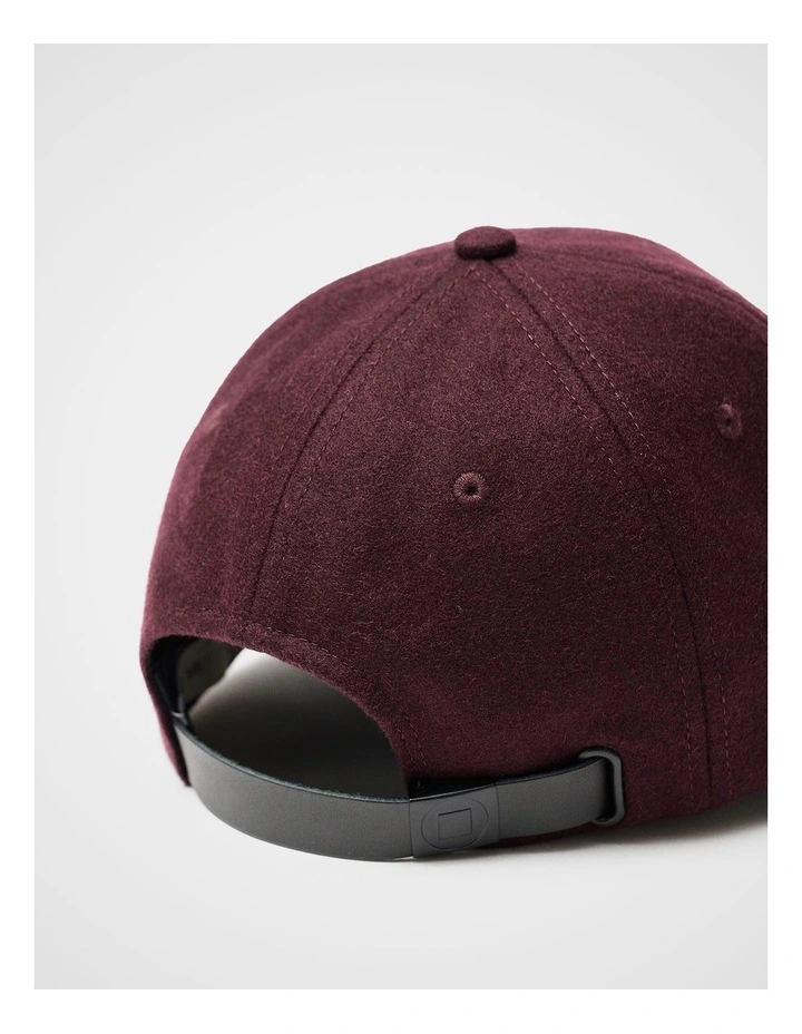 Felt Baseball Cap in Red image 2