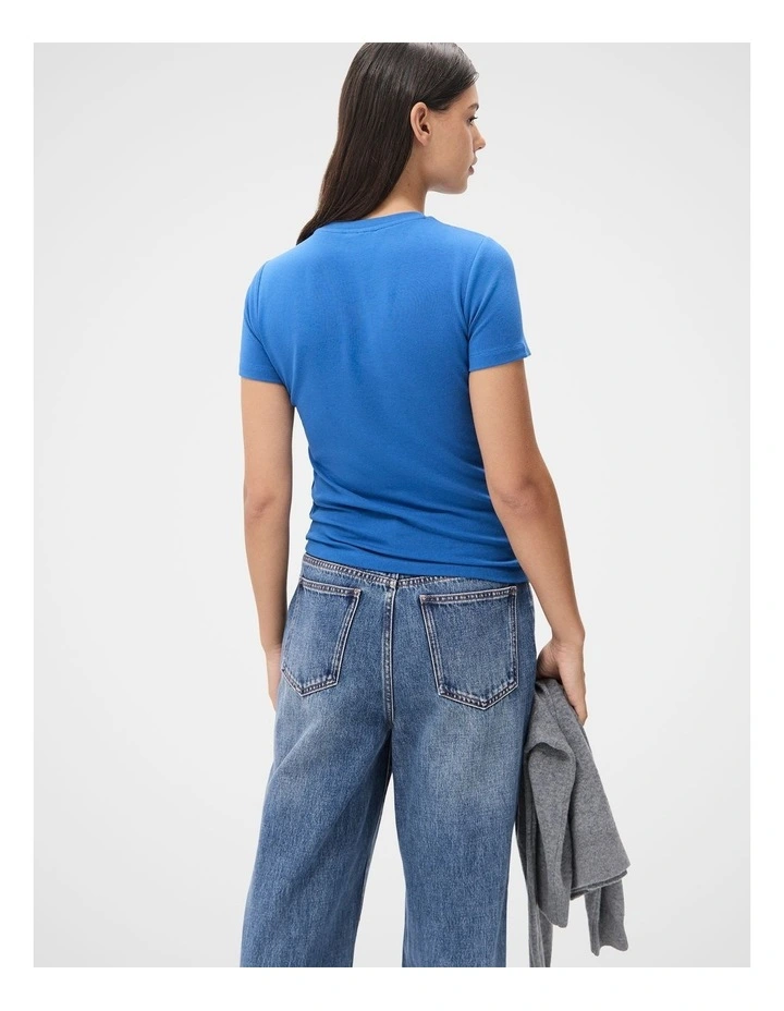 Australian Cotton Fitted Tee in Blue image 2