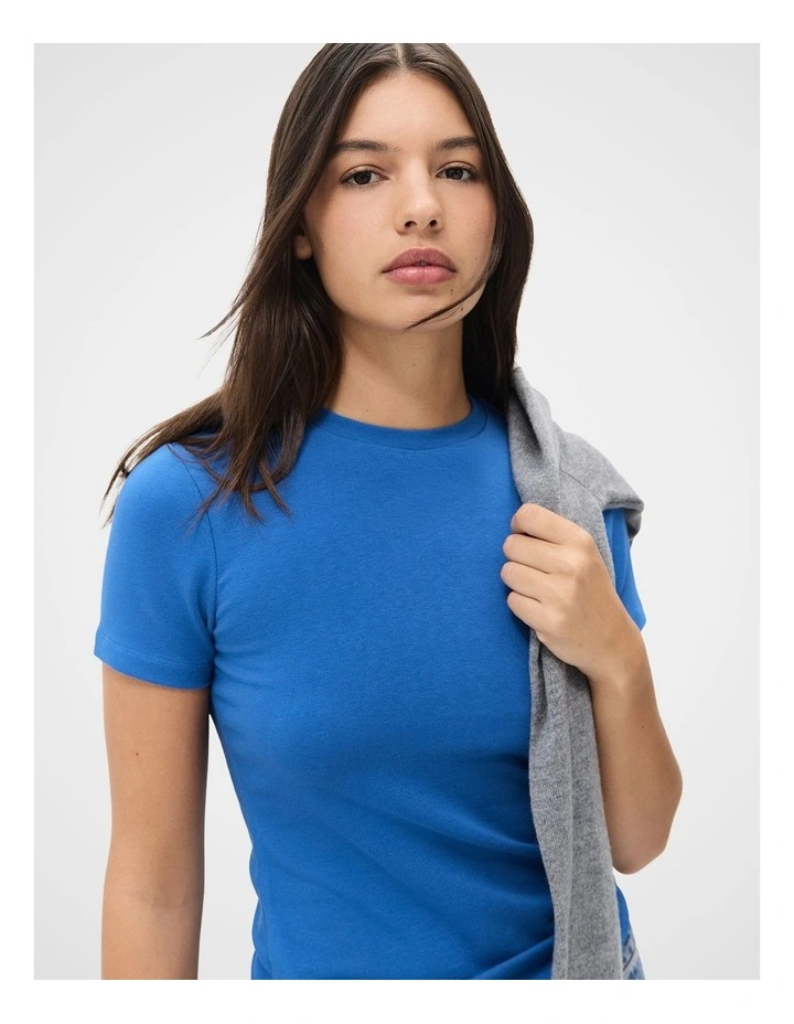 Australian Cotton Fitted Tee in Blue image 3