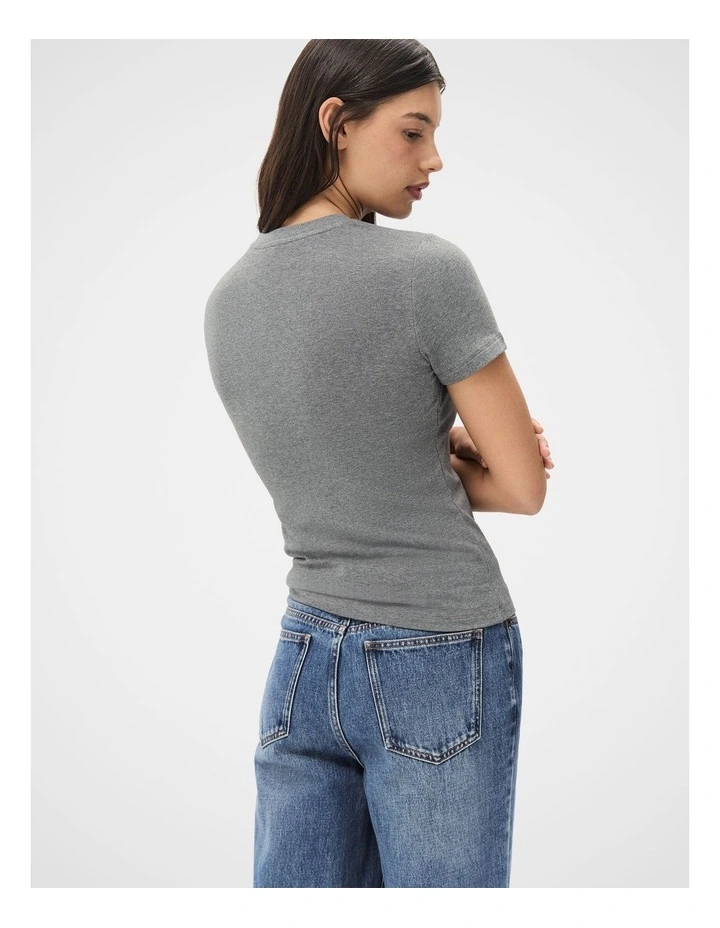Australian Cotton Fitted Tee in Grey image 2