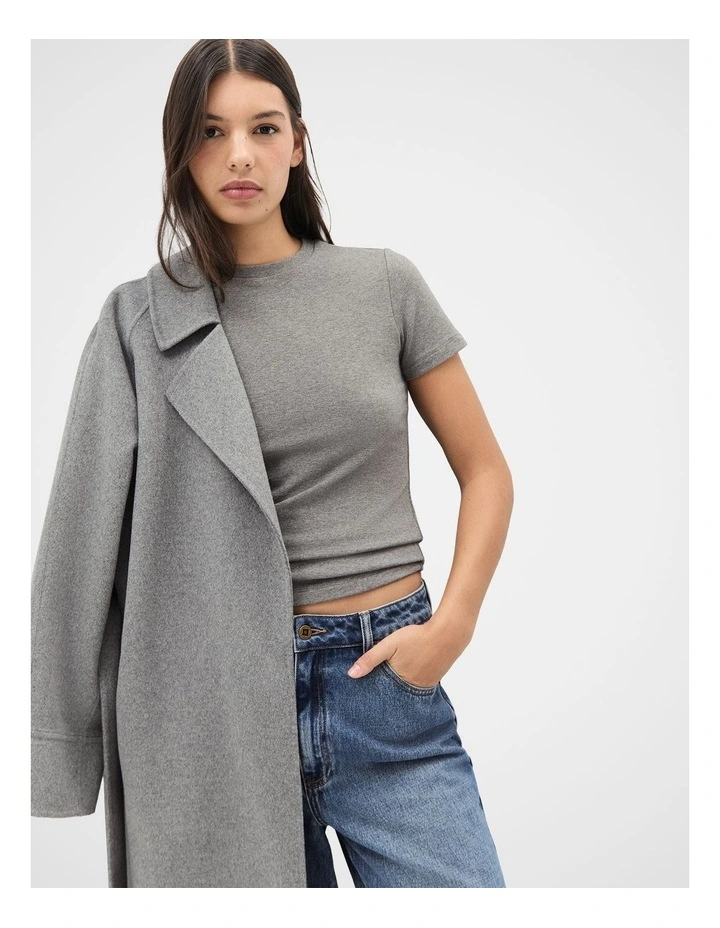 Australian Cotton Fitted Tee in Grey image 3