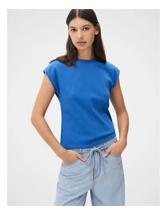 Australian Cotton Sleeveless Tee in Blue