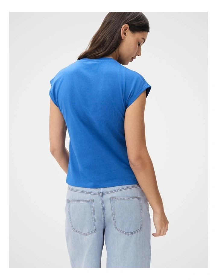 Australian Cotton Sleeveless Tee in Blue image 2