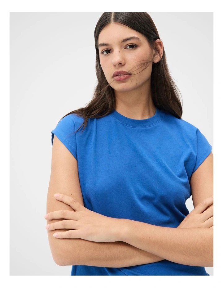 Australian Cotton Sleeveless Tee in Blue image 3