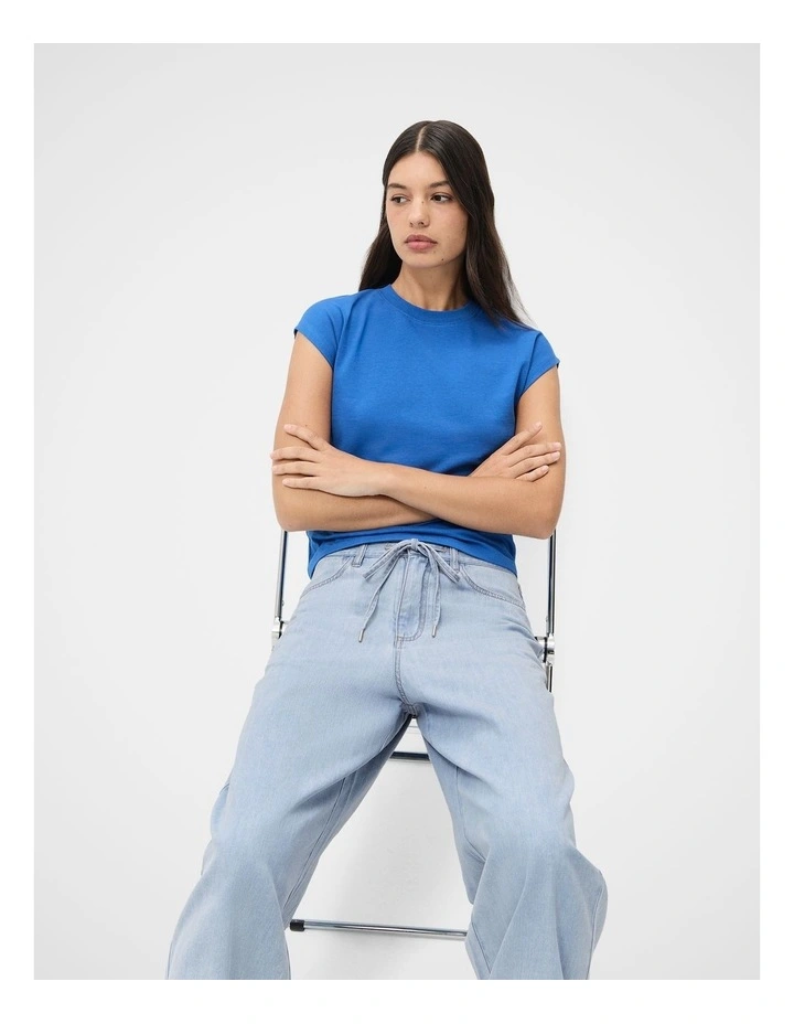 Australian Cotton Sleeveless Tee in Blue image 4