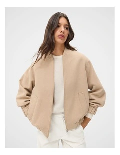 Wool Blend Bomber Jacket