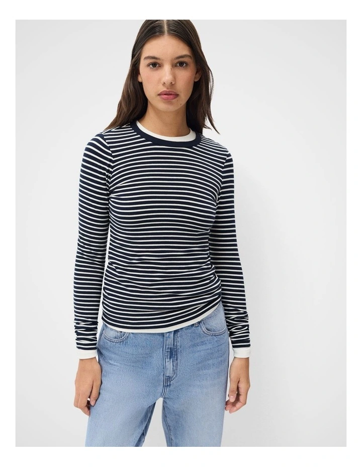 Australian Cotton Long Sleeve Tee in Blue image 1