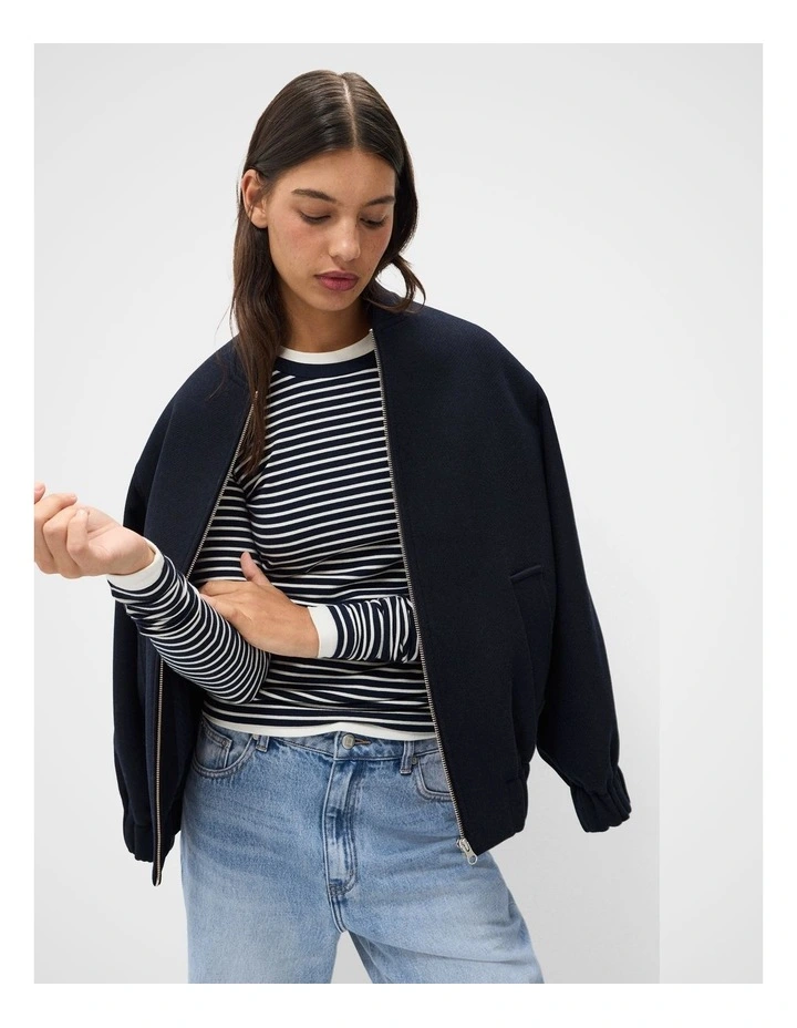 Australian Cotton Long Sleeve Tee in Blue image 3