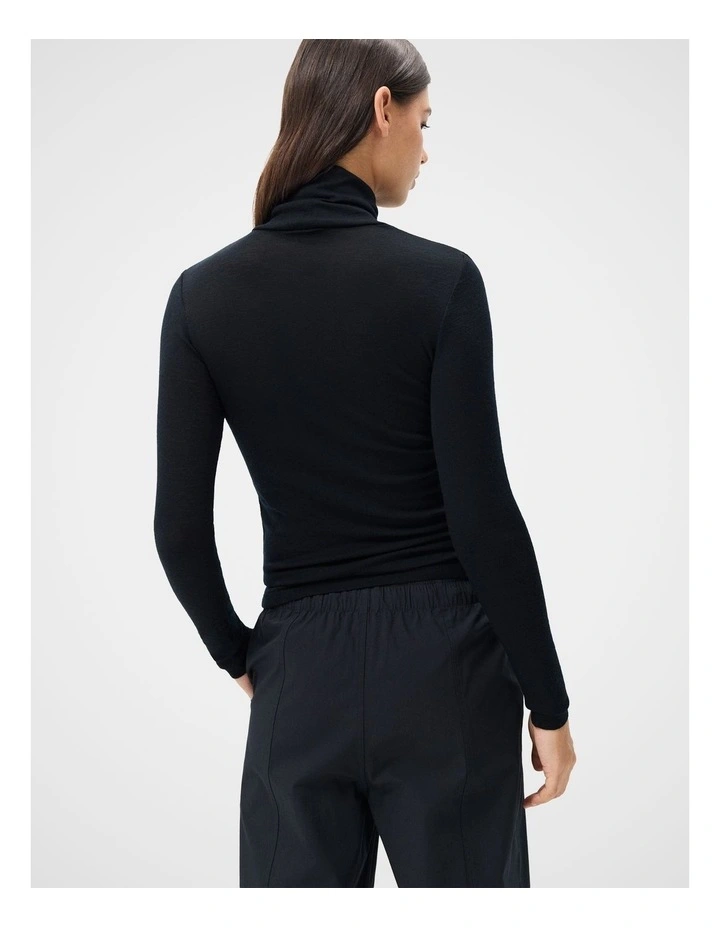 Merino High Neck Top in Black image 2