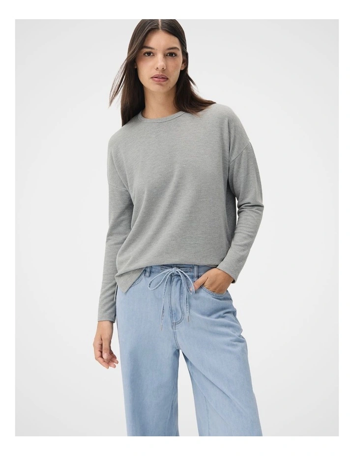 Cosy Long Sleeve Tee in Grey image 1