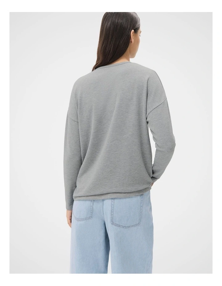 Cosy Long Sleeve Tee in Grey image 2