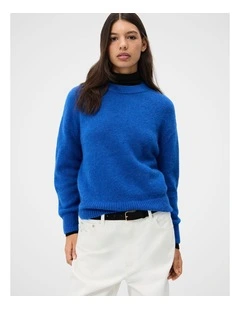 Lofty Crew Neck Knit Jumper in Blue