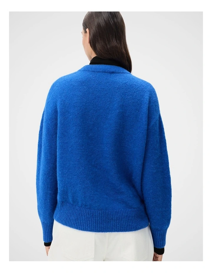Lofty Crew Neck Knit Jumper in Blue image 2