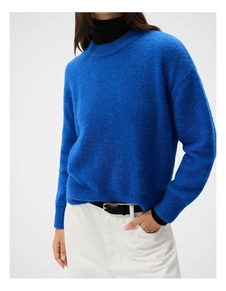Lofty Crew Neck Knit Jumper in Blue image 3