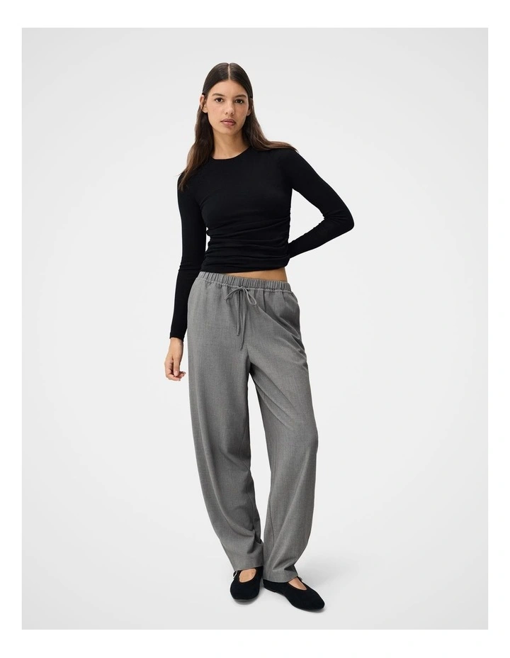 Merino Drape Detail Top in Black image 4