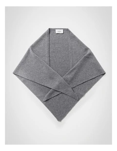 Triangle Wool Scarf in Grey Marle