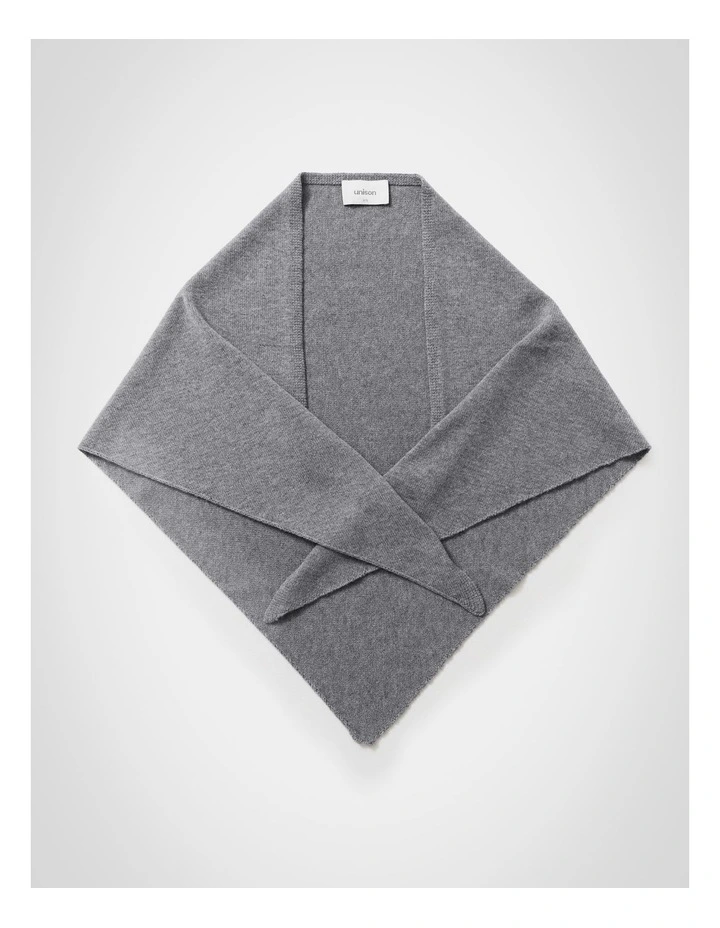 Triangle Wool Scarf in Grey Marle image 1